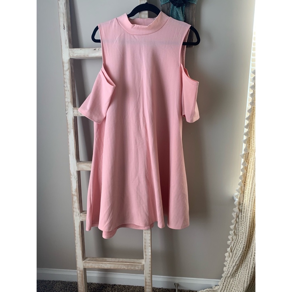 Rebellion pink cold shoulder dress